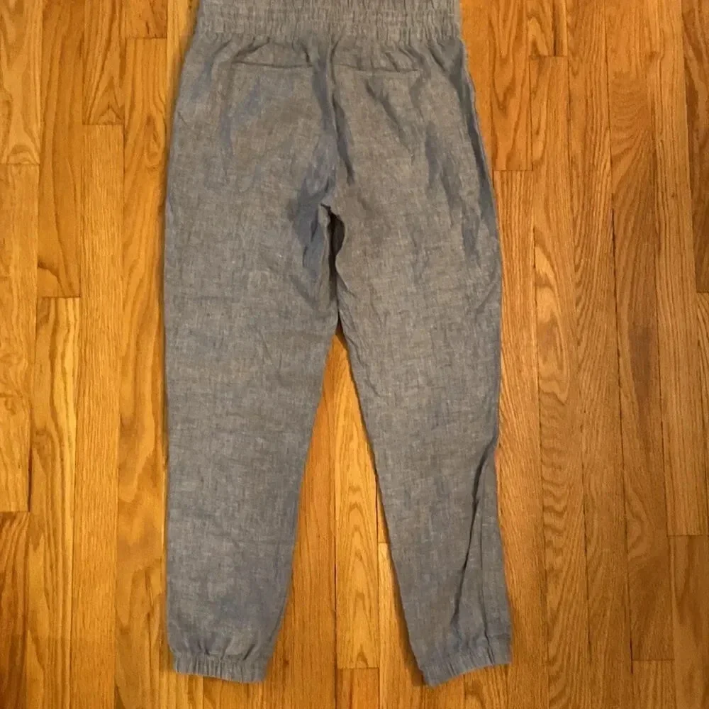 Athleta sz 2 Cabo Linen Jogger in chambray excellent pre owned condition
